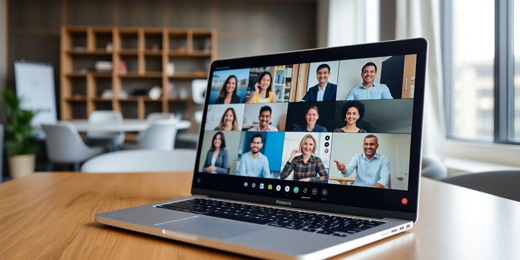 People in a video call for product demonstration.