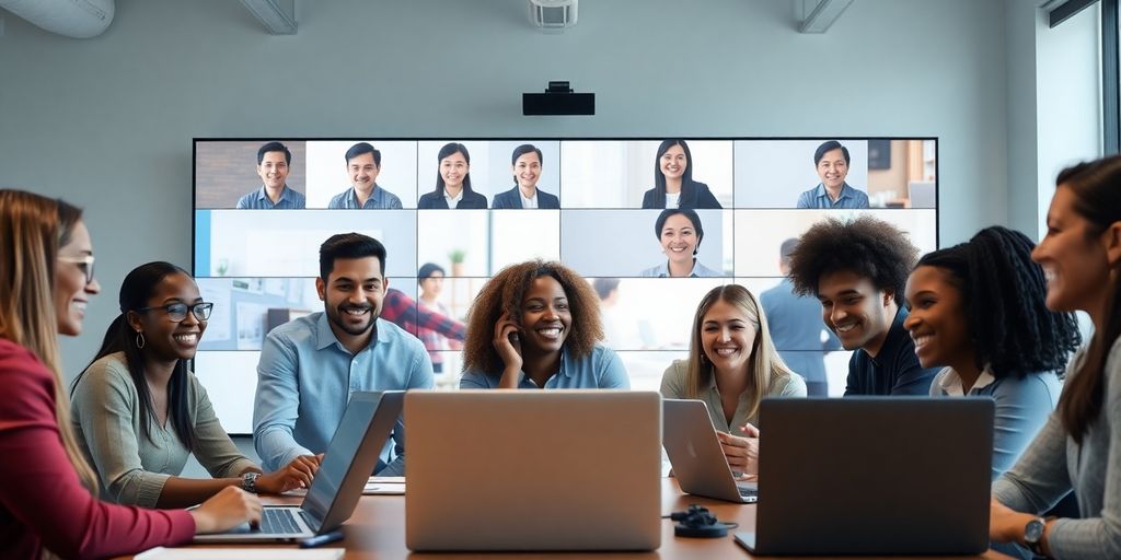 Professionals participating in a virtual onboarding session.