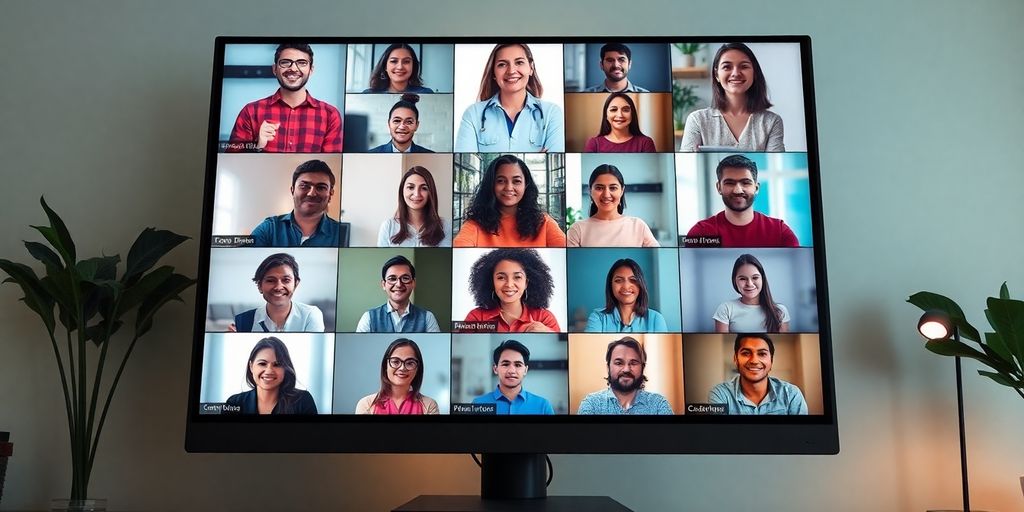 Participants engaged in a virtual training session on video call.