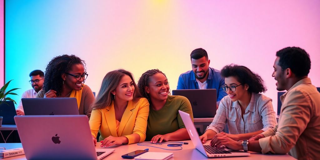 Diverse participants engaging in a virtual networking event.