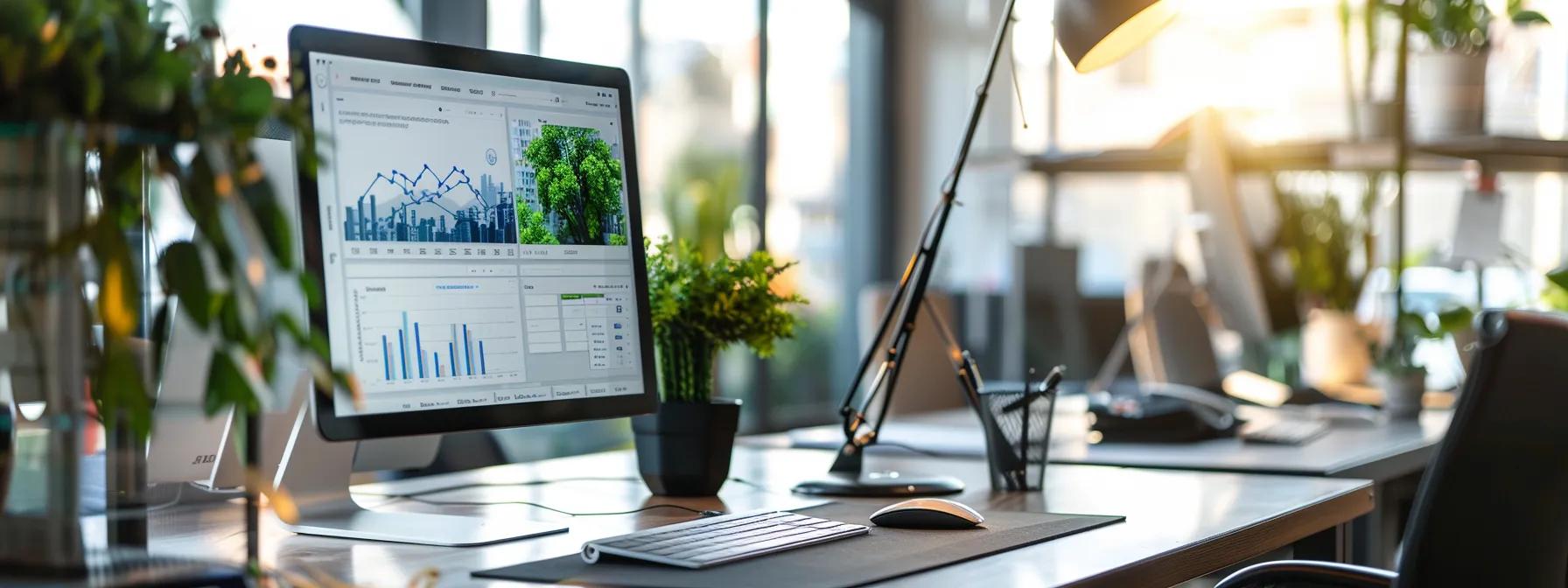 a sleek, modern office workspace featuring a large monitor displaying an intuitive webinar platform interface, surrounded by essential webinar tools, emphasizing user-friendly design for newcomers.