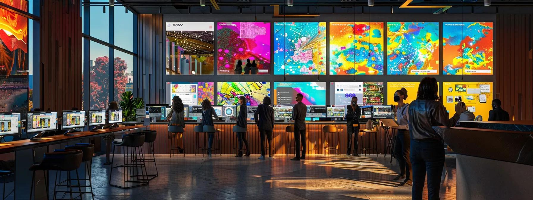 a vibrant digital webinar scene features a diverse group of engaged participants attentively interacting with interactive tools displayed on their screens, set against a sleek modern office background with dynamic lighting to enhance the atmosphere of energy and collaboration.