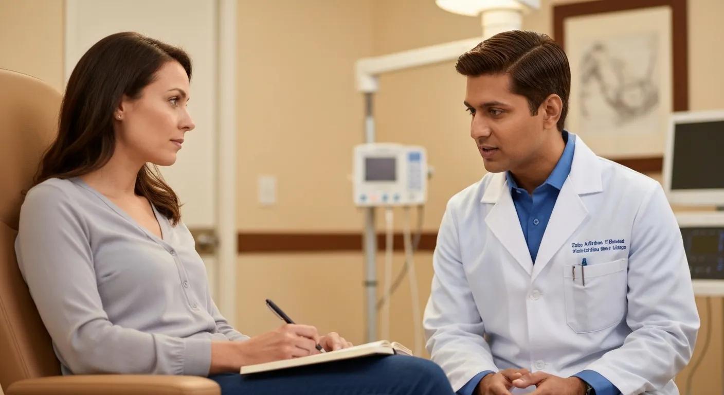 Healthcare professional conducting a secure video consultation with a patient